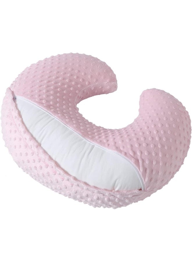 DONOMILO Minky Dots Nursing Pillow Cover, Case Plush Breathable Breastfeeding Pillow Slipcover Fits Nursing Pillow, Super Soft Snug Positioners for Baby Boy Baby Girl (Light Pink) - Image 4